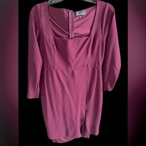 Lulus size large fitted lined dress formal or work slit on bittom